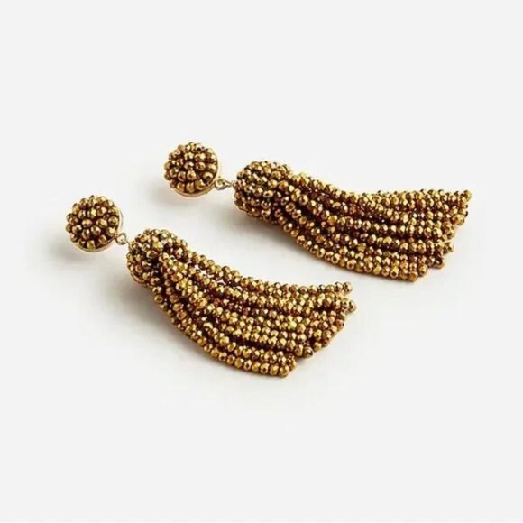 J. Crew Jewelry - J. Crew Faceted Tassel Gold-plated Recycled Brass Earrings New Without Tags!